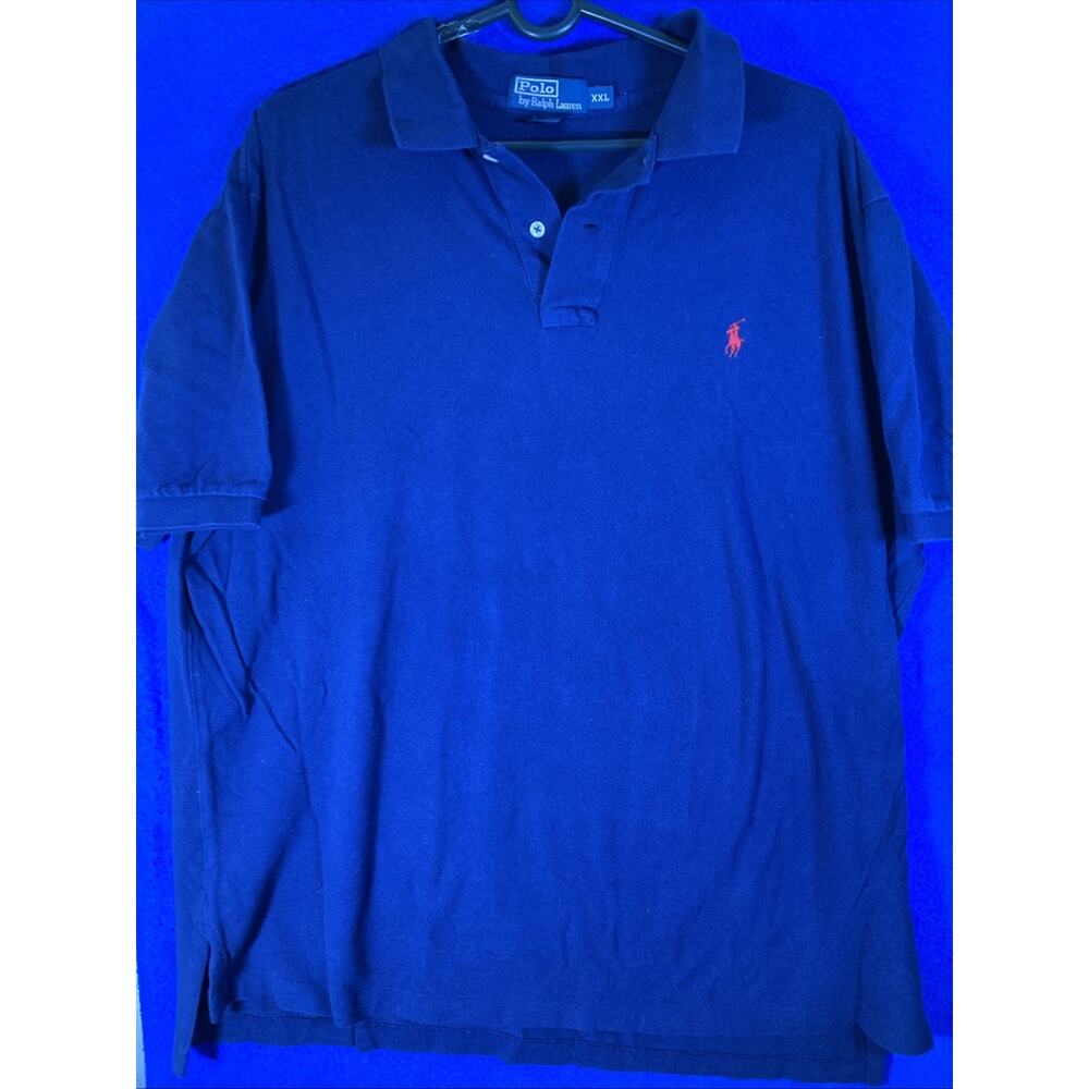 Polo By Ralph Lauren Men XXL Royal Blue Polo Shirt Short Sleeve red pony